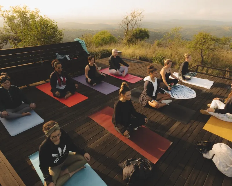 Wellness mats overlooking the bush